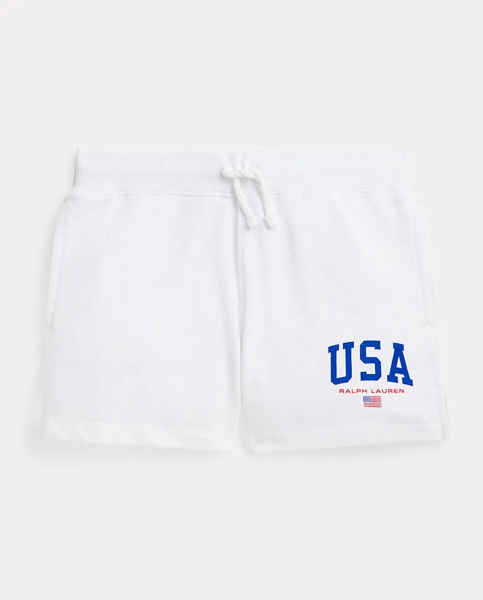 

Белые хлопковые шорты для девочек Polo Ralph Lauren