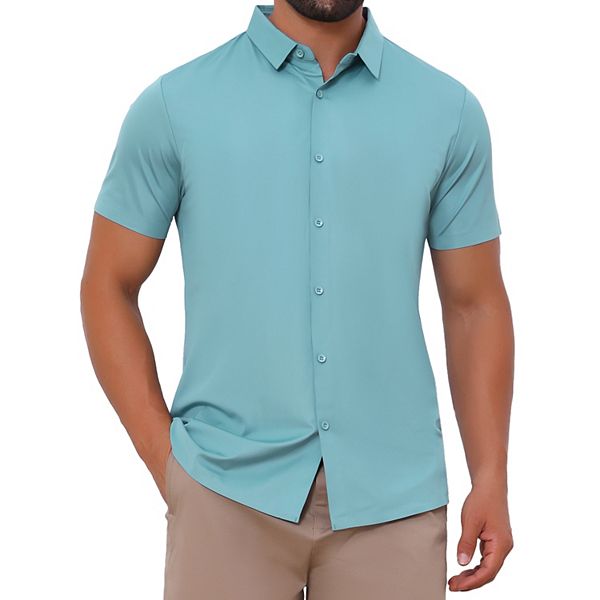 

Мужская рубашка с коротким рукавом и отложным воротником Inspire Chic, Blue