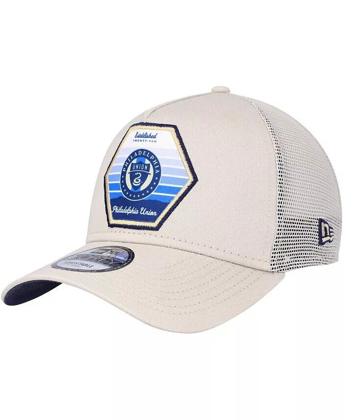 

Мужская кремовая регулируемая кепка Philadelphia Union с нашивкой 9FORTY A-Frame Trucker New Era, слоновая кость/кремовый