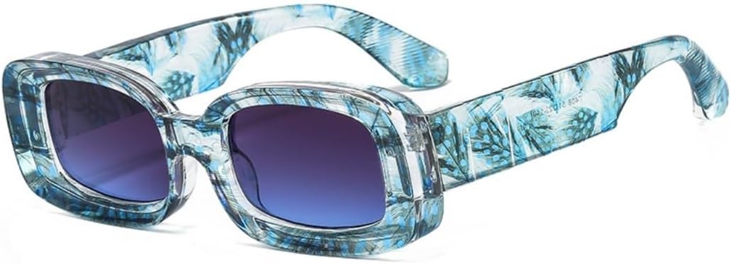 

Солнцезащитные очки для мужчин и женщин - защита UV400 - маленькая оправа, линзы конфетных цветов, для занятий спортом на открытом воздухе и вождения DSVIGF, Blue Flower