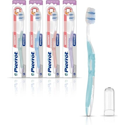

Специальная зубная щетка Sensitivity с мягкой щетиной и колпачком Stay Clean Pierrot