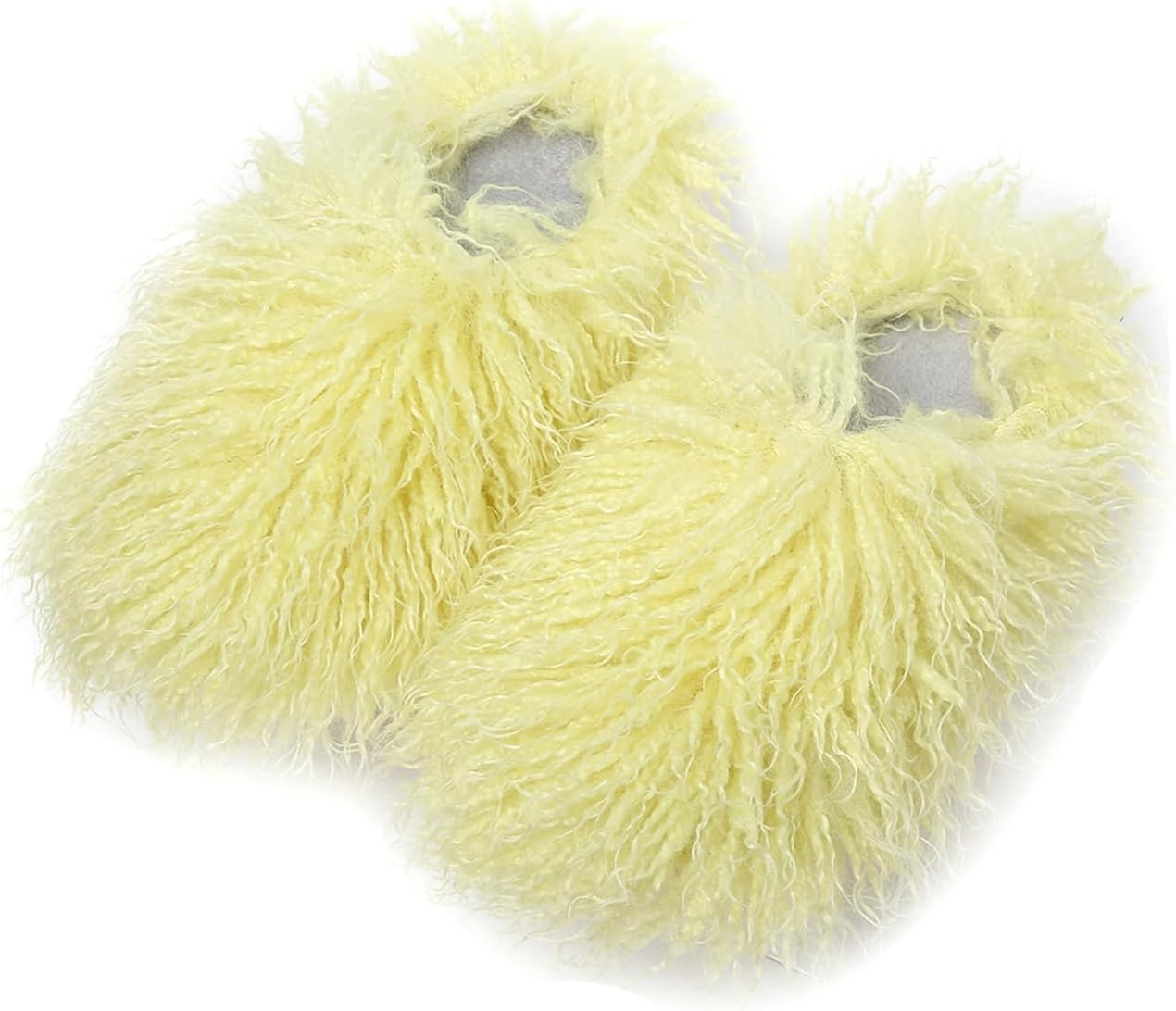 

Домашние тапочки YESBOR для женщин и мужчин из искусственного меха, пушистые и теплые, зимние, с плоской подошвой, светло-желтый