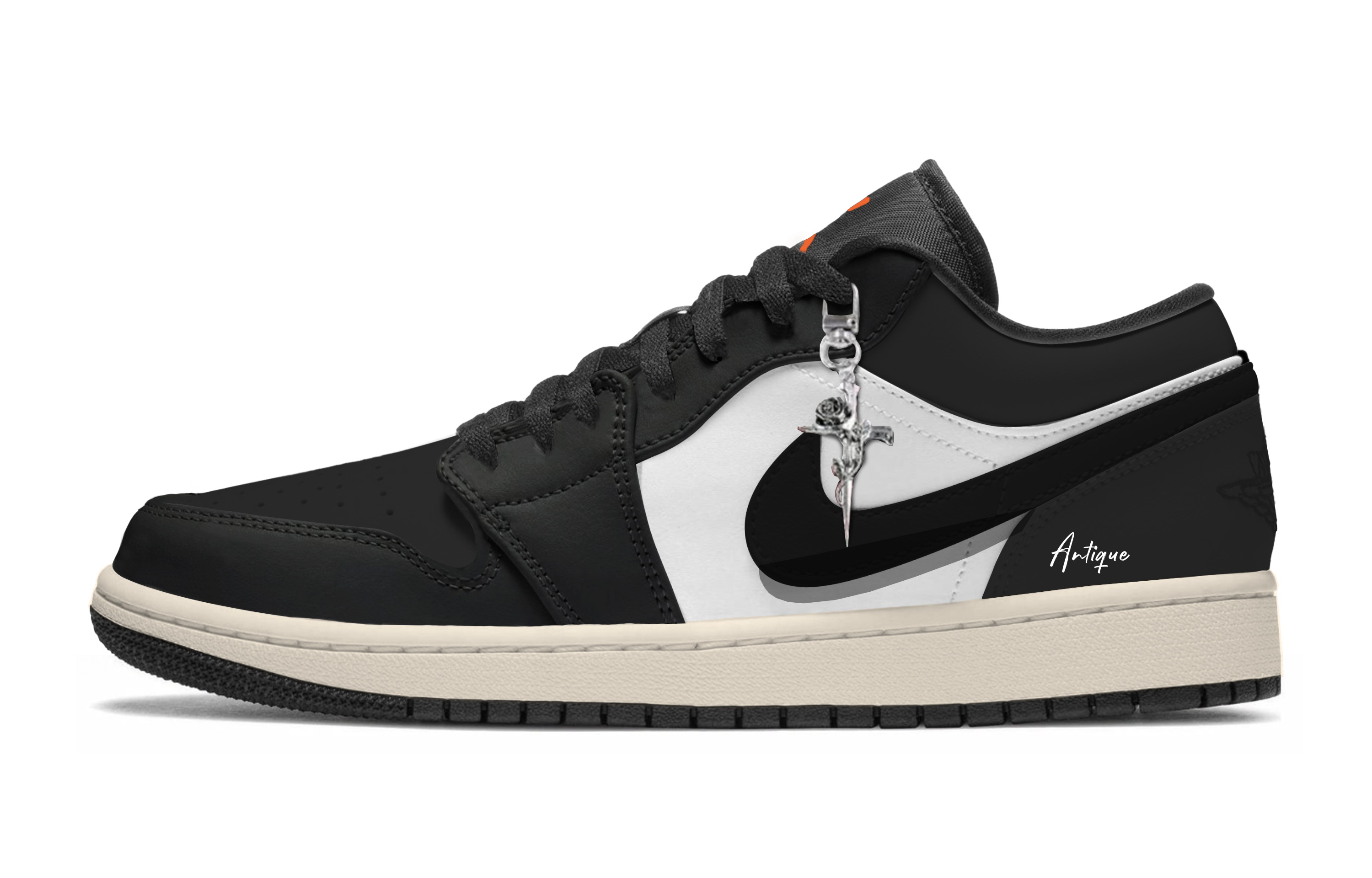 

Jordan Кроссовки Air 1 Nighttime с кожаной амортизацией, износостойкие низкие винтажные баскетбольные кроссовки унисекс, черный