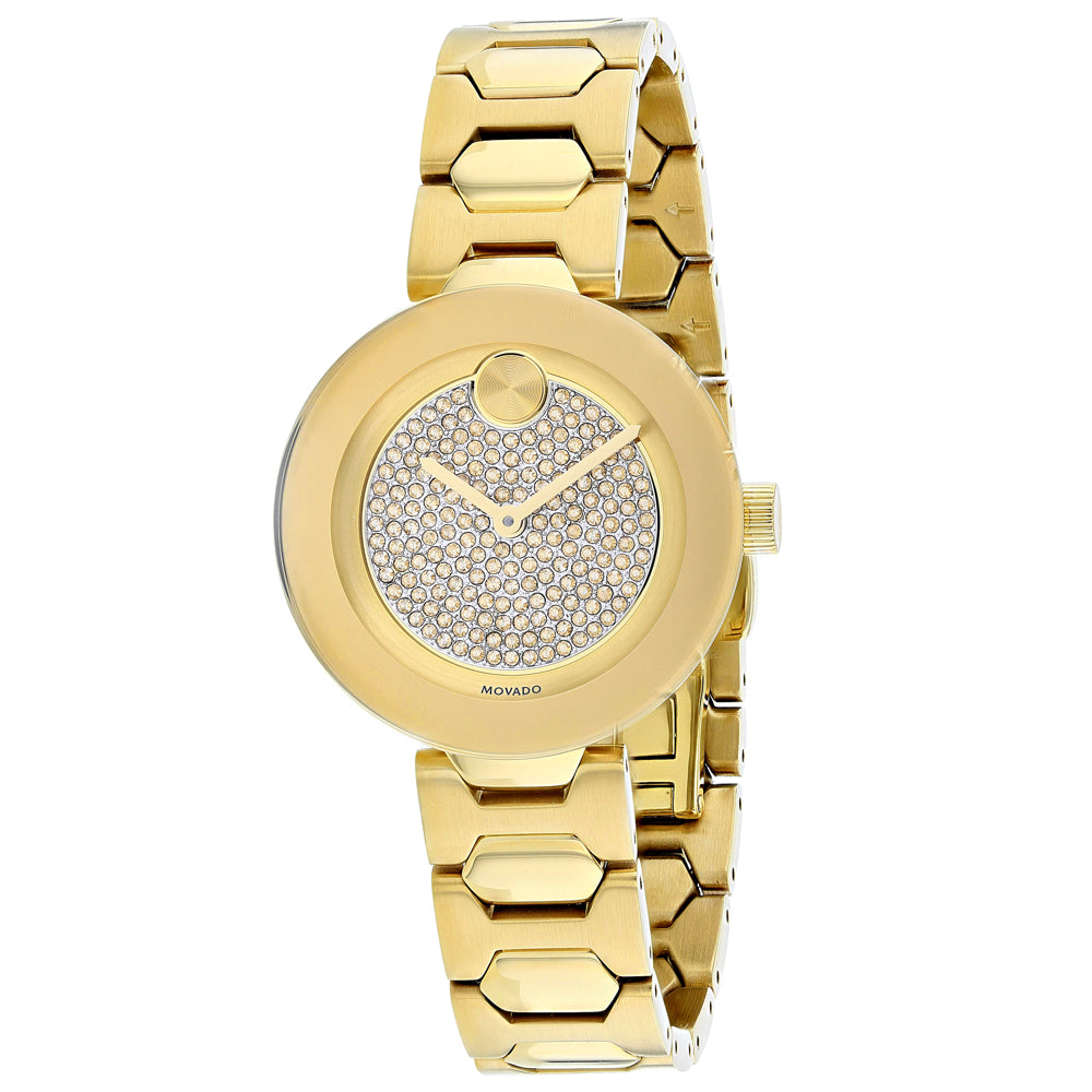 

Женские часы Movado с золотым циферблатом, золотой