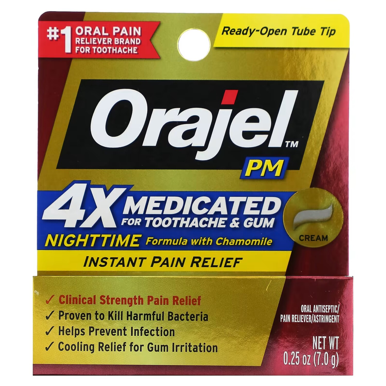 

Лечебный крем от боли зубов и десен Orajel PM 4X, 7 гр.