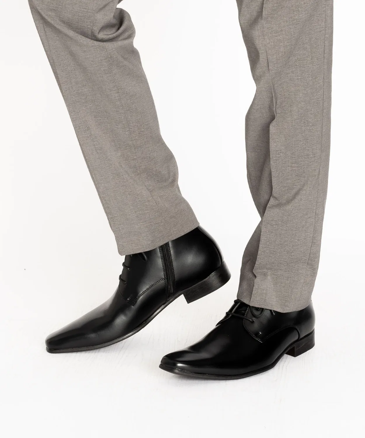 Ботинки бизнес-классика Plain Toe MM/ONE на шнуровке, 41-46 размеры, черные — фото 4