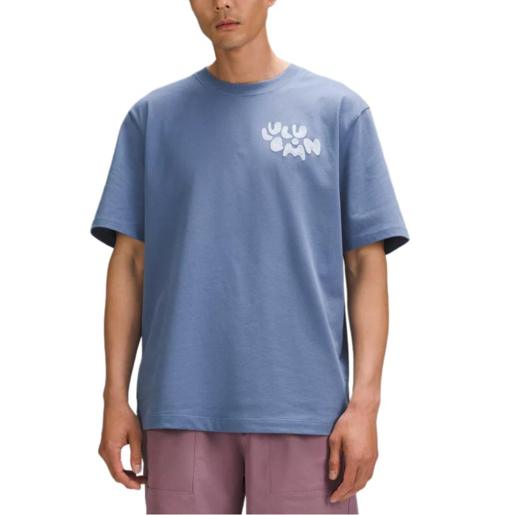

Футболка тяжелого веса мужская Lululemon, Oasis Blue/Oasis Blue