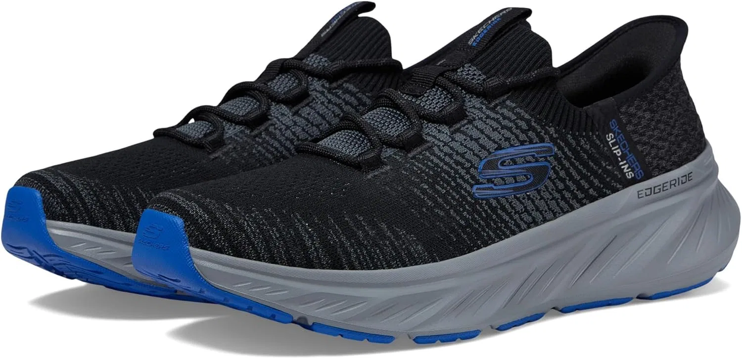 Мужские кроссовки Skechers Edgeride Raygo Hands Free без шнурков, Black Blue