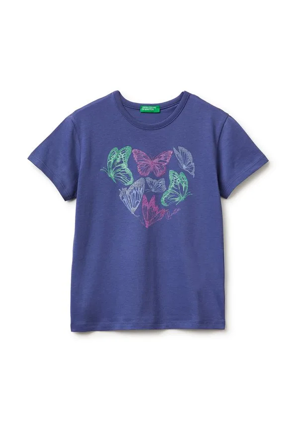 Футболка с блестящим принтом United Colors Of Benetton, Blue