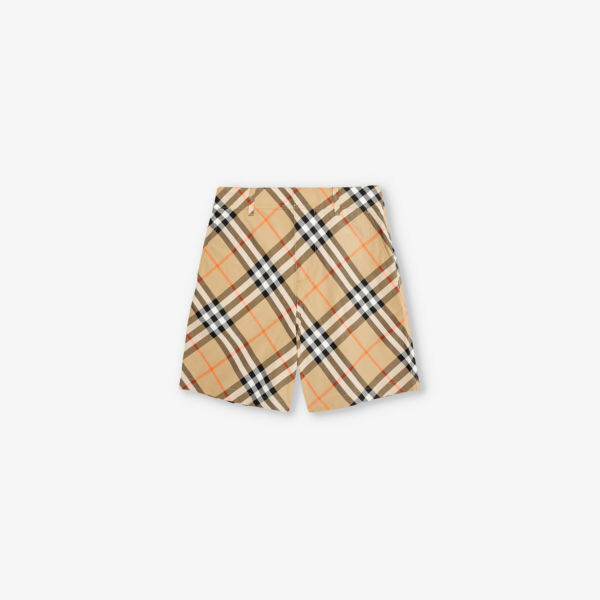 

Шорты хлопковые в клетку Oscar 3-14 лет Burberry, желтый