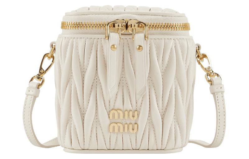 

MIU MIU Овчинная сумка кроссбоди миниатюрная женская белая