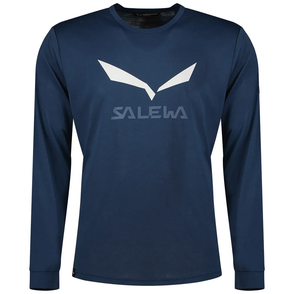 

Футболка Salewa Solid Logo Dry long sleeve, синий
