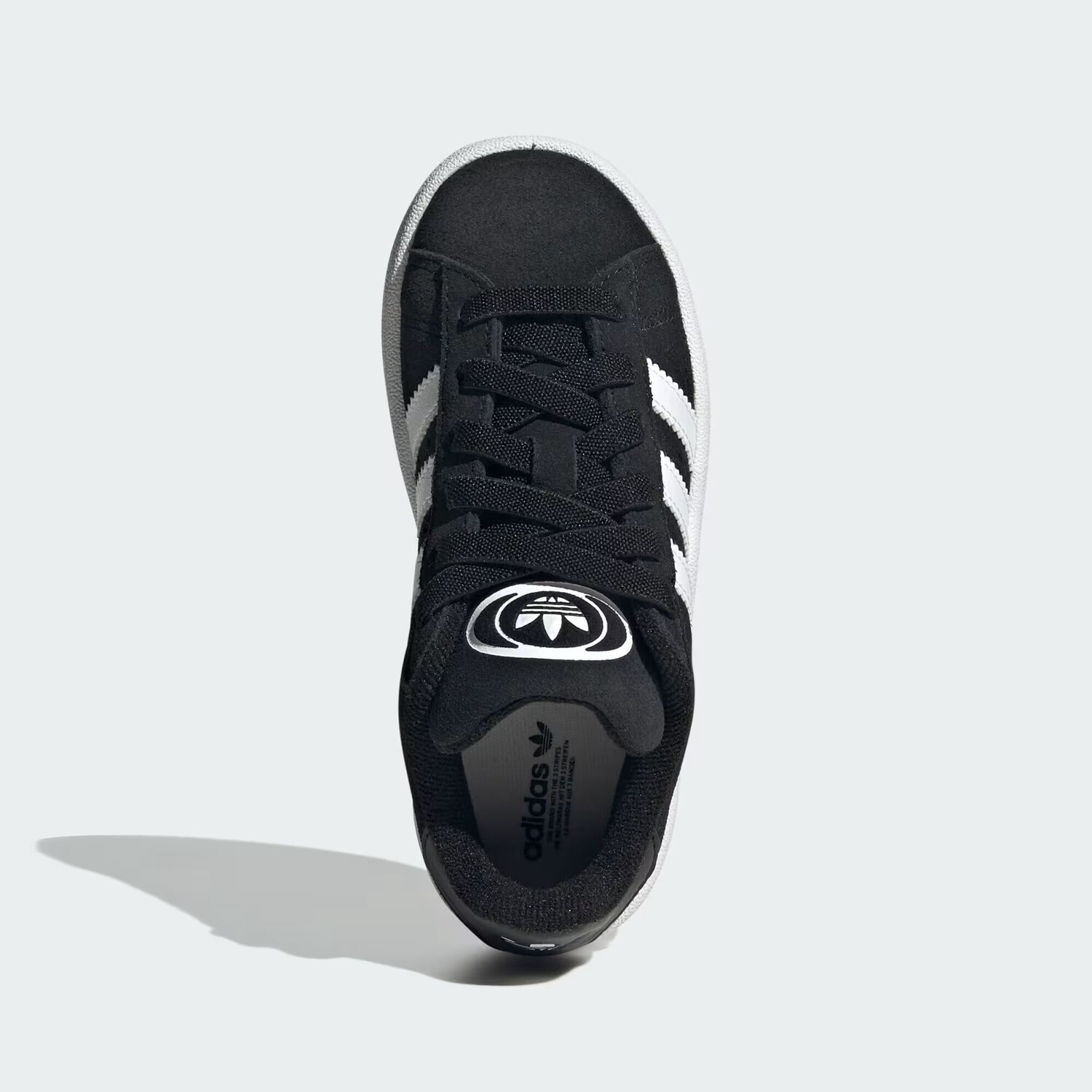 Эластичные кружевные туфли Campus 00s для детей Adidas, цвет Core Black/Cloud White/Gum — фото 2