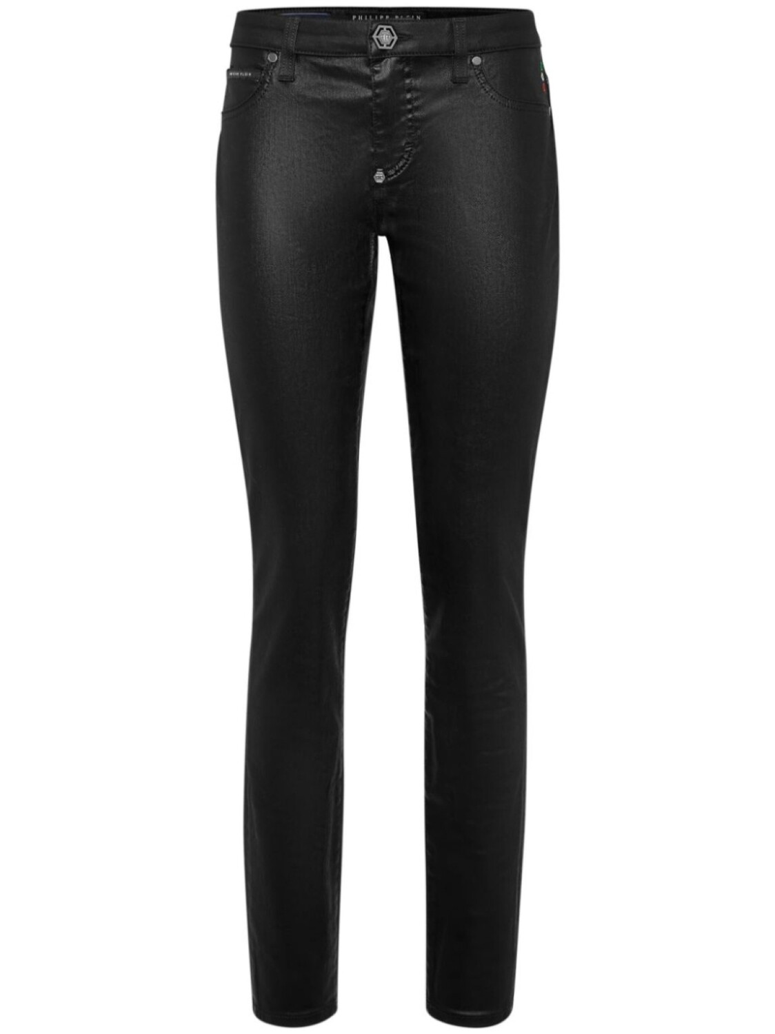 

Вощеные джинсы Philipp Plein, черный