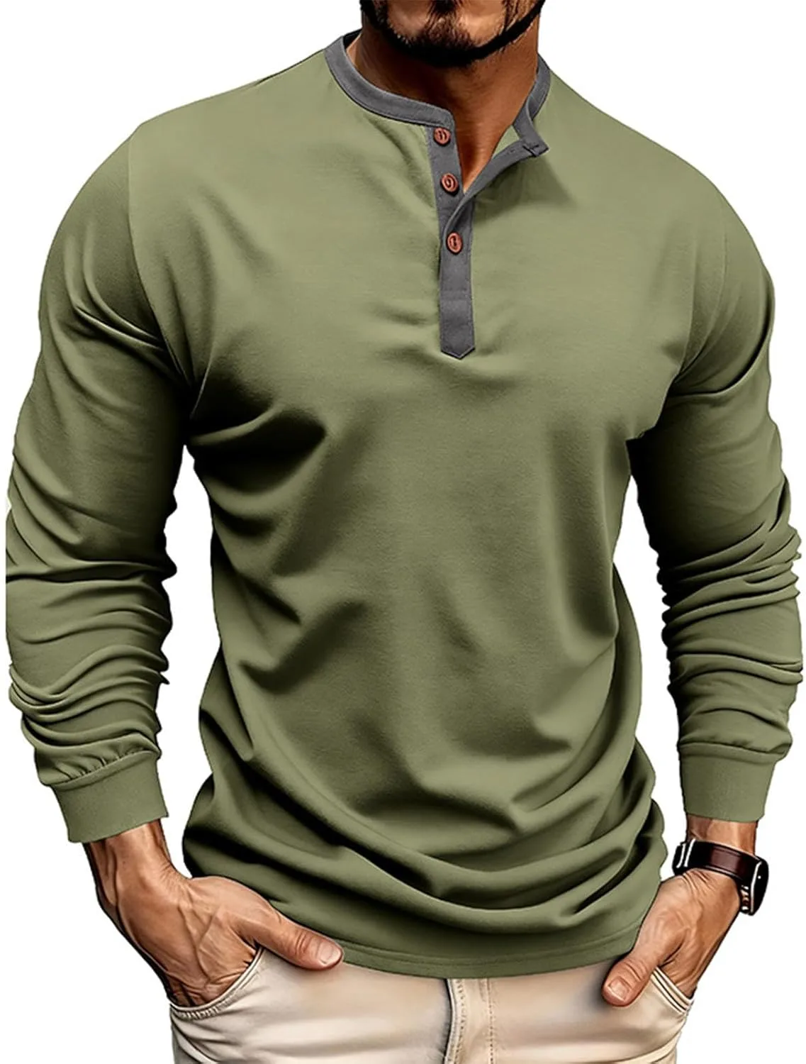 

Мужская футболка-поло с длинным рукавом