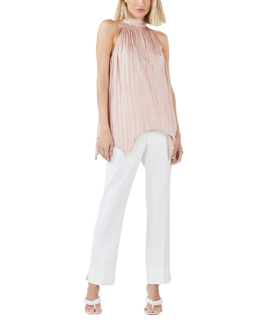 

ПЛИССИРОВАННЫЙ ТОП С ЗАВЯЗКОЙ НА ШЕЕ BCBGMAXAZRIA, цвет mahagony rose