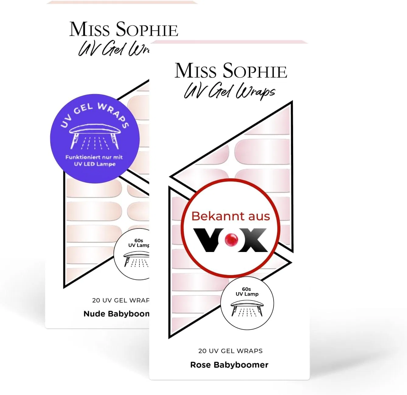 Набор УФ-стикеров для ногтей «Nude Baby Boomer UV & Rose Baby Boomer UV» от Miss Sophie Miss Sophie