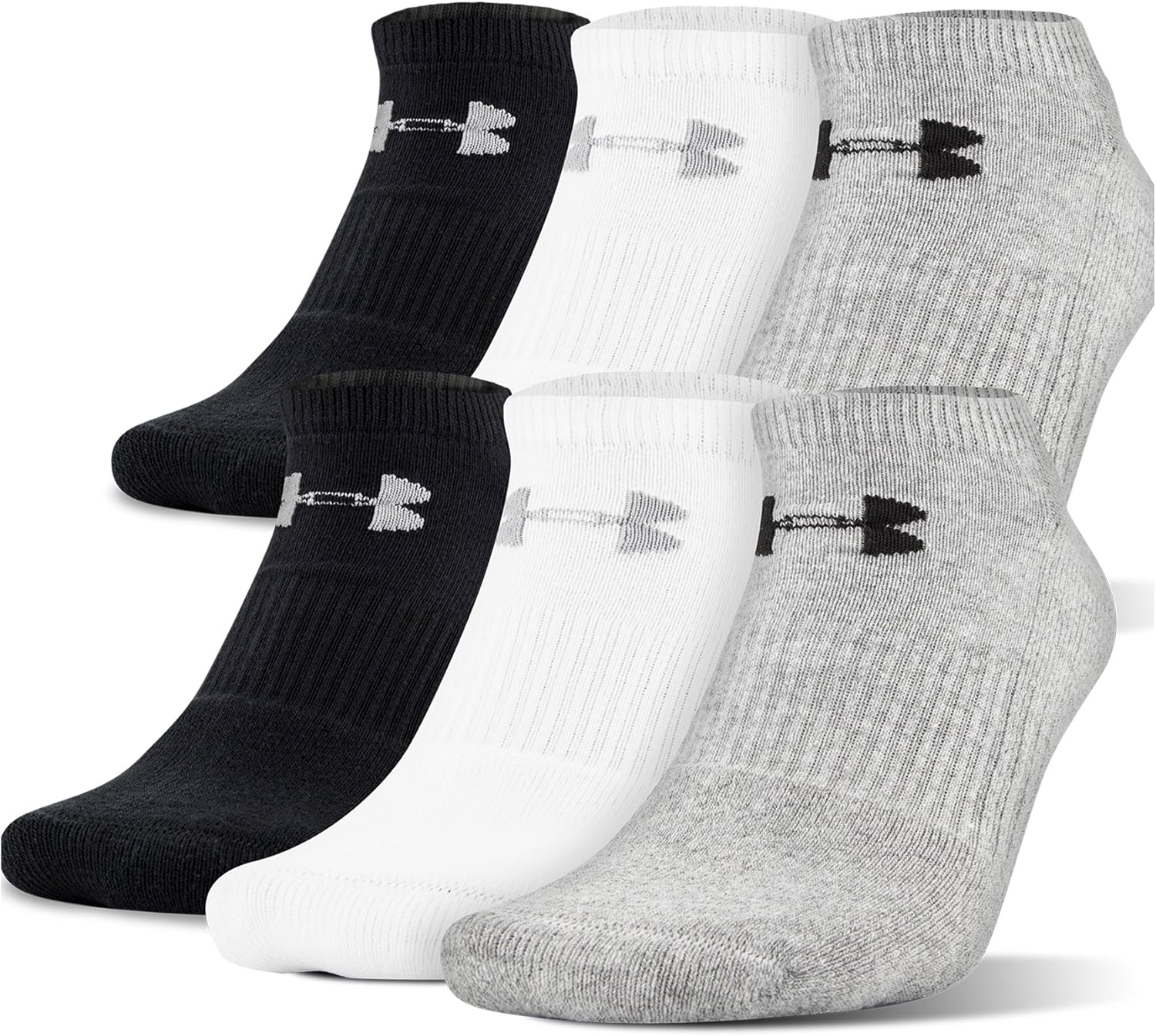 

Женские хлопковые носки Under Armour No Show, набор из нескольких пар, True Gray Heather Assorted (6 Pairs)