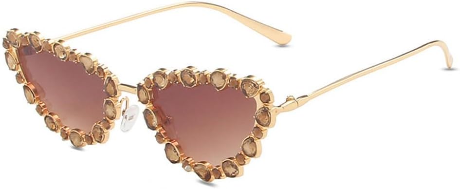 

Роскошные женские солнцезащитные очки «кошачий глаз» с кристаллами, модные мужские солнцезащитные очки в металлической оправе с градиентным зеркальным покрытием и защитой от УФ-излучения UV400 generic, Golden Tea Gradient