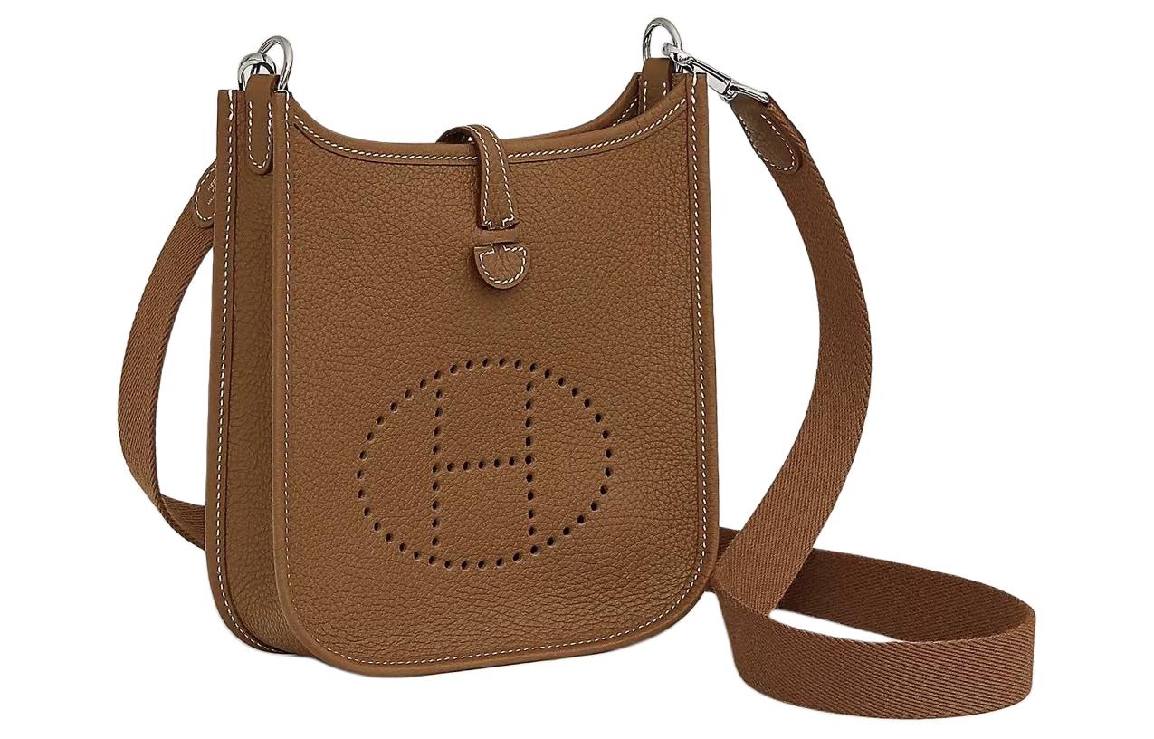 

Сумка через плечо Evelyne Taurillon Clemence Mini унисекс коричневая HERMES