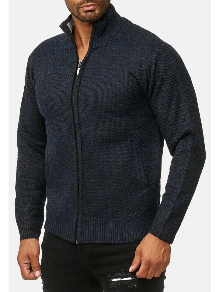 

Кардиган Max Men Cardigan mit Stehkragen Strickjacke mit Design, темно-синий