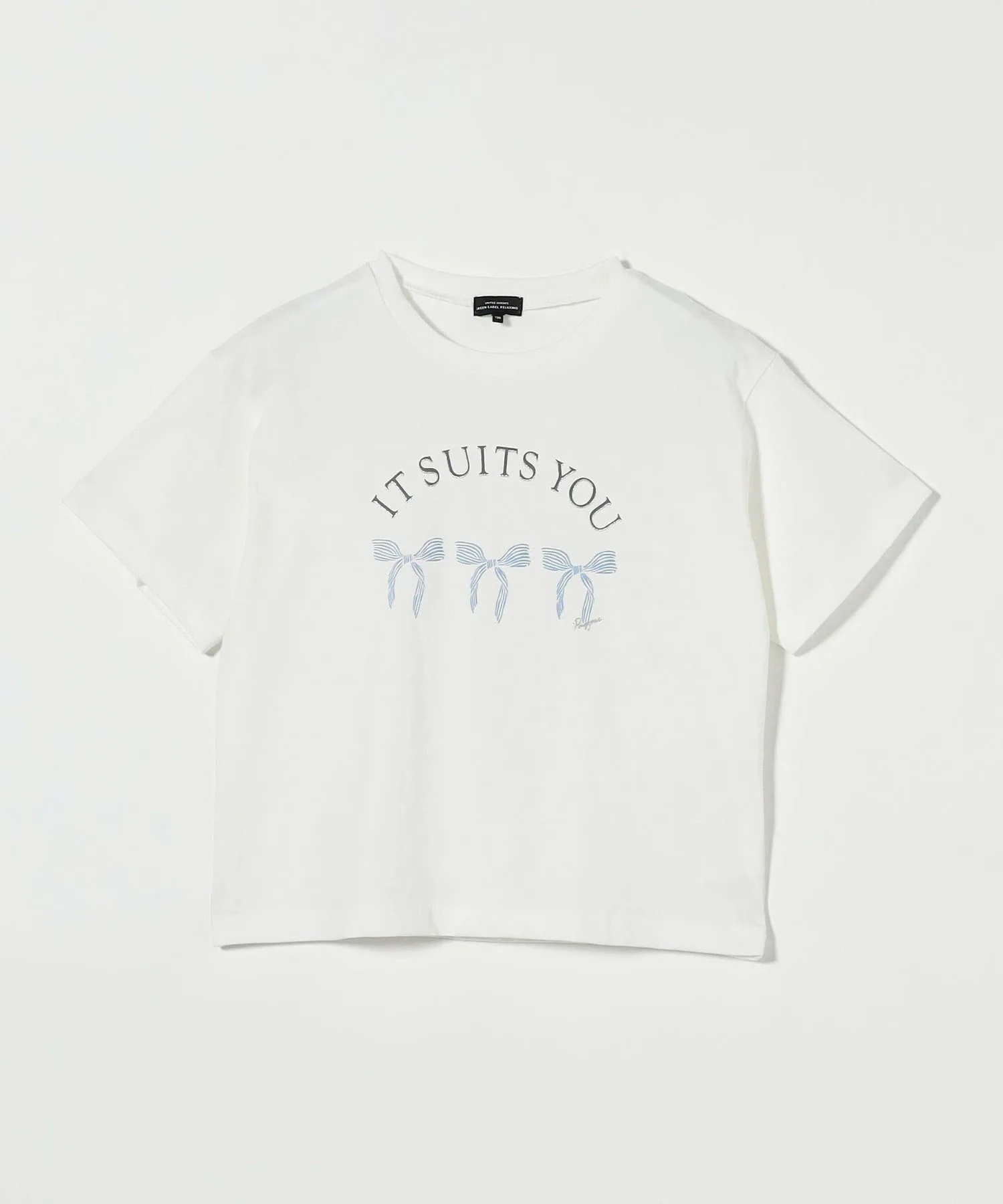 Футболка с принтом в виде лент / Детская 100-130 см United Arrows Green Label Relaxing, OFF WHITE