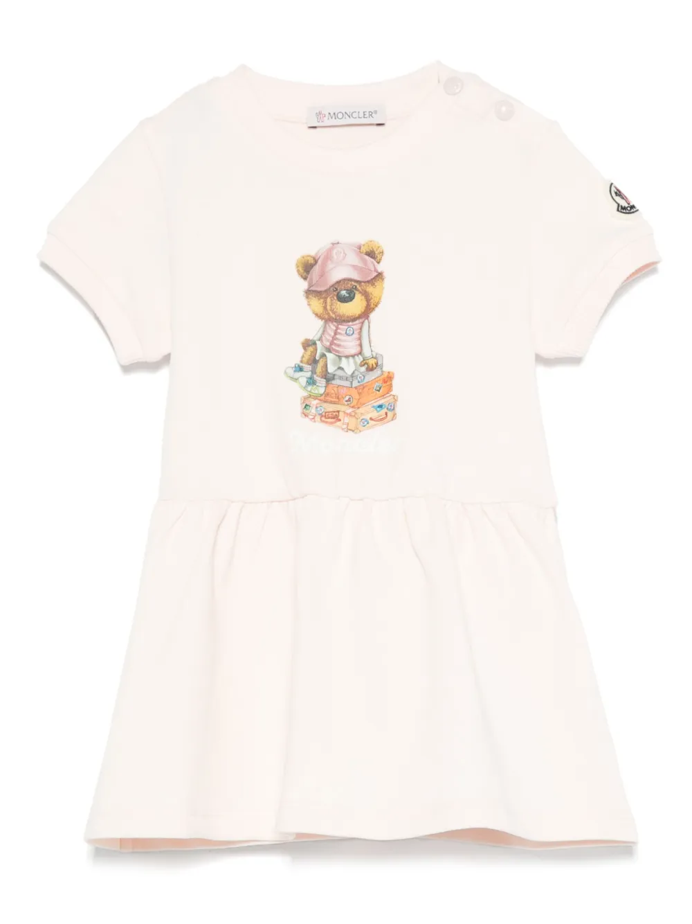 

Платье с принтом Teddy Bear Moncler Enfant, розовый