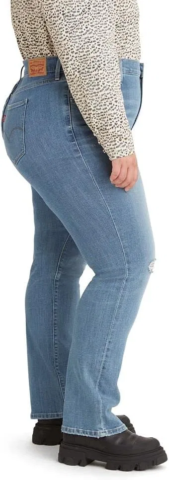 Женские джинсы Levi's 724 Plus-Size High Rise Straight, цвет Cast Shadows, размер 40 Regular., светло-индиго — фото 3