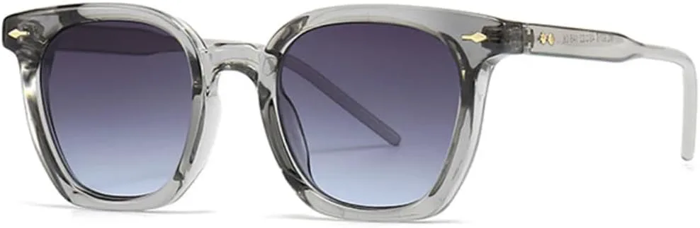 

Винтажные квадратные женские солнцезащитные очки в стиле панк с заклепками, солнцезащитные очки UV400 с градиентным переходом для мужчин UATXTAU, Gray Gray Blue