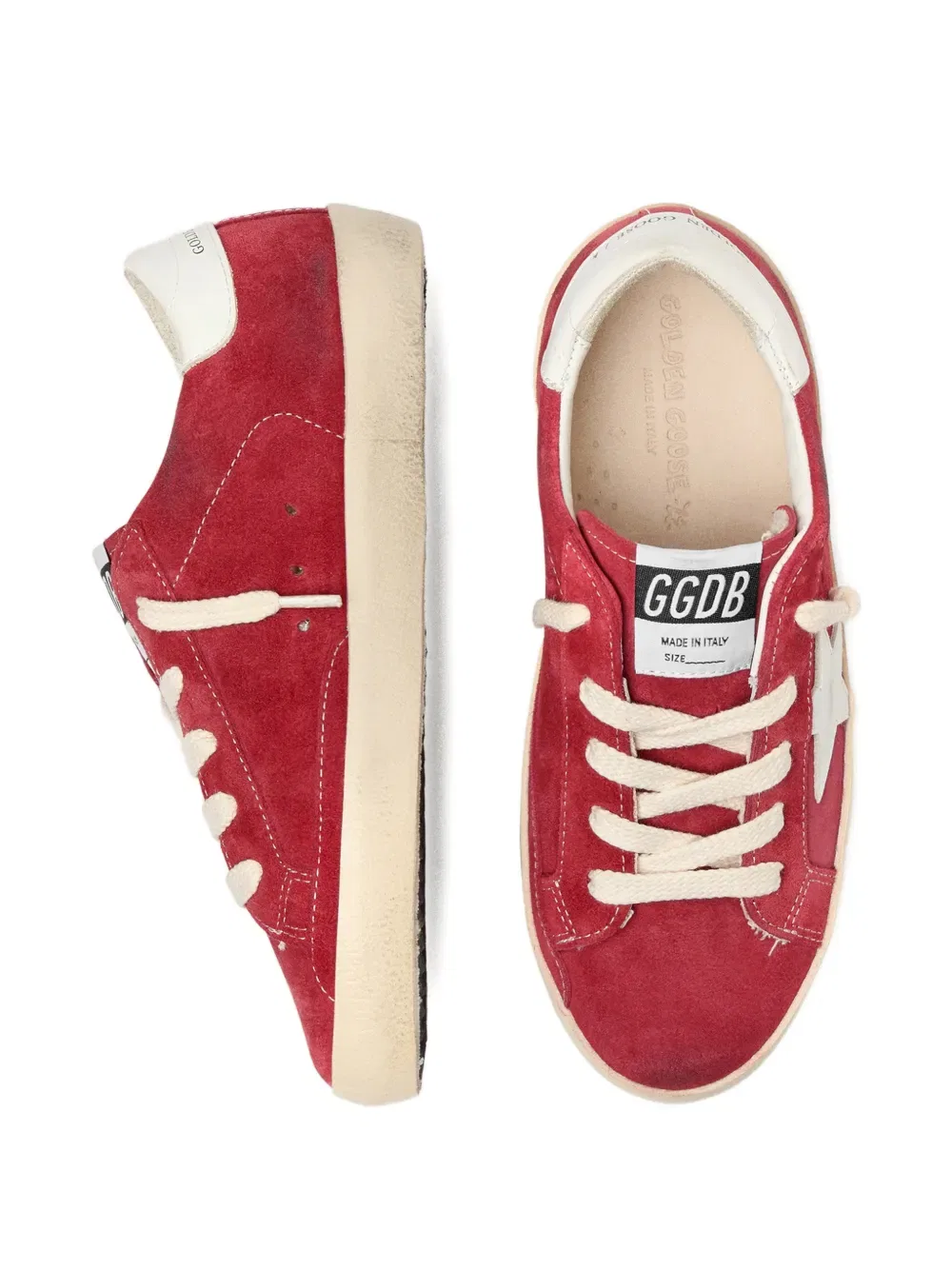 Кроссовки Super-star на шнуровке Golden Goose Kids, красный — фото 3