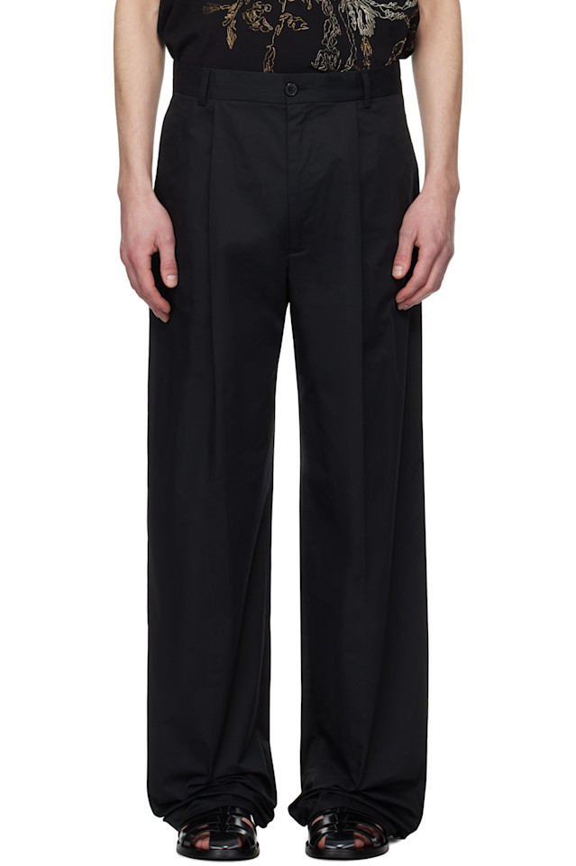 

Брюки плиссе Dries Van Noten, черный