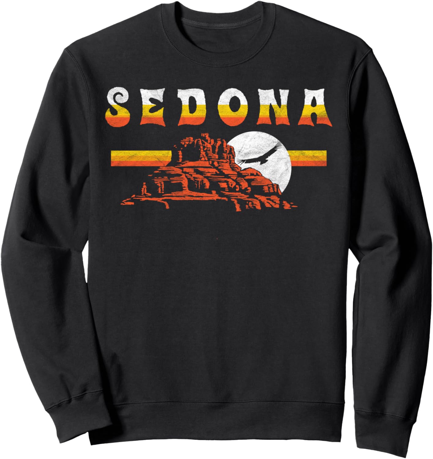 

Винтажная ретро-толстовка с принтом Колокольный камень из Седоны, Аризона, с эффектом потертости Sedona Jones Arizona Gear, черный