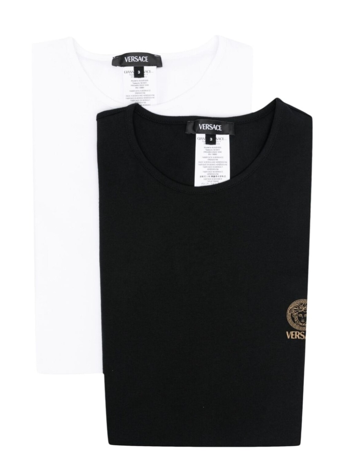 

Комплект из двух футболок с декором Medusa Versace, белый