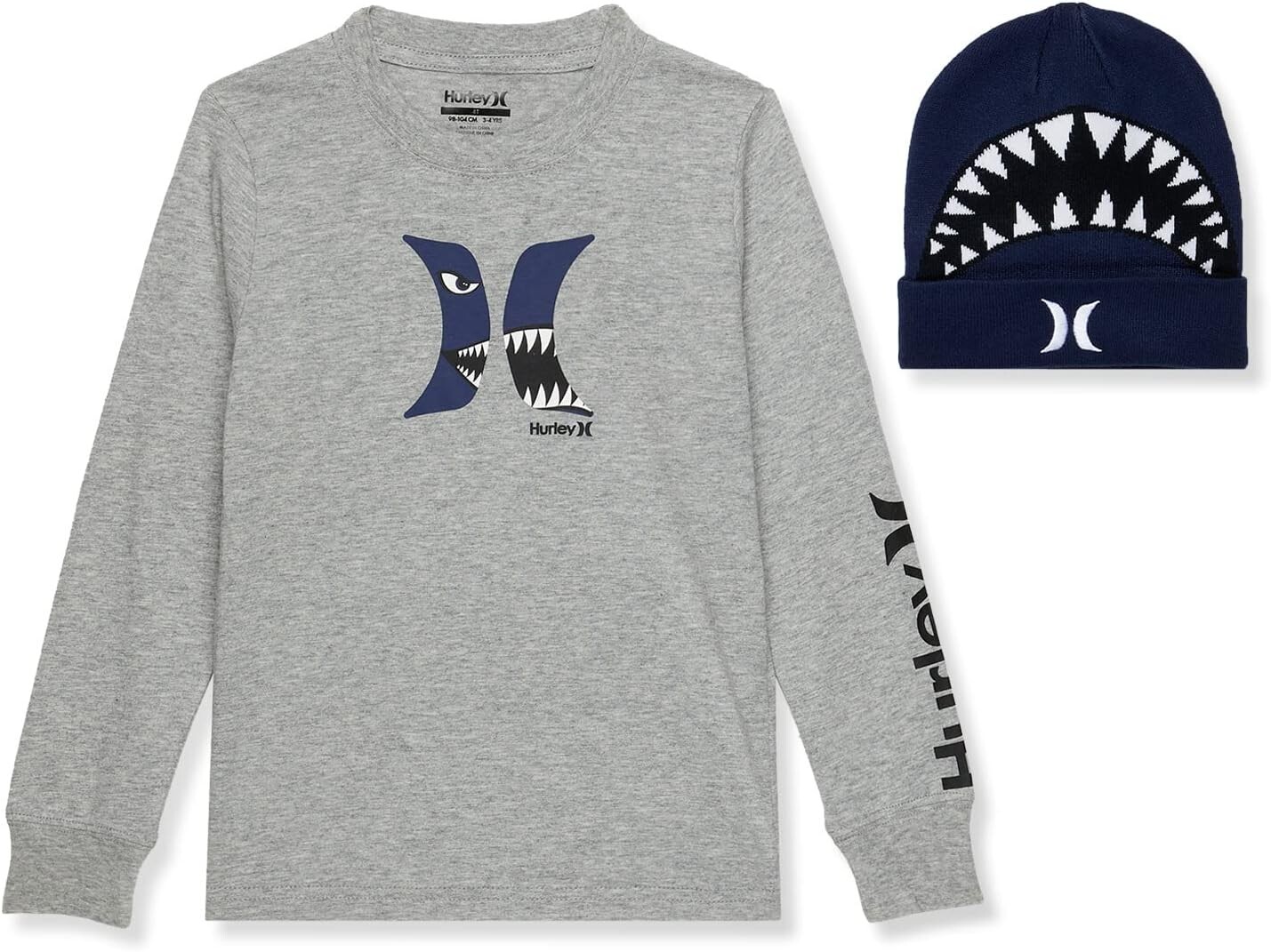 

Детский набор Hurley Shark Bait Tee & Hat Set, цвет Dark Grey Heather