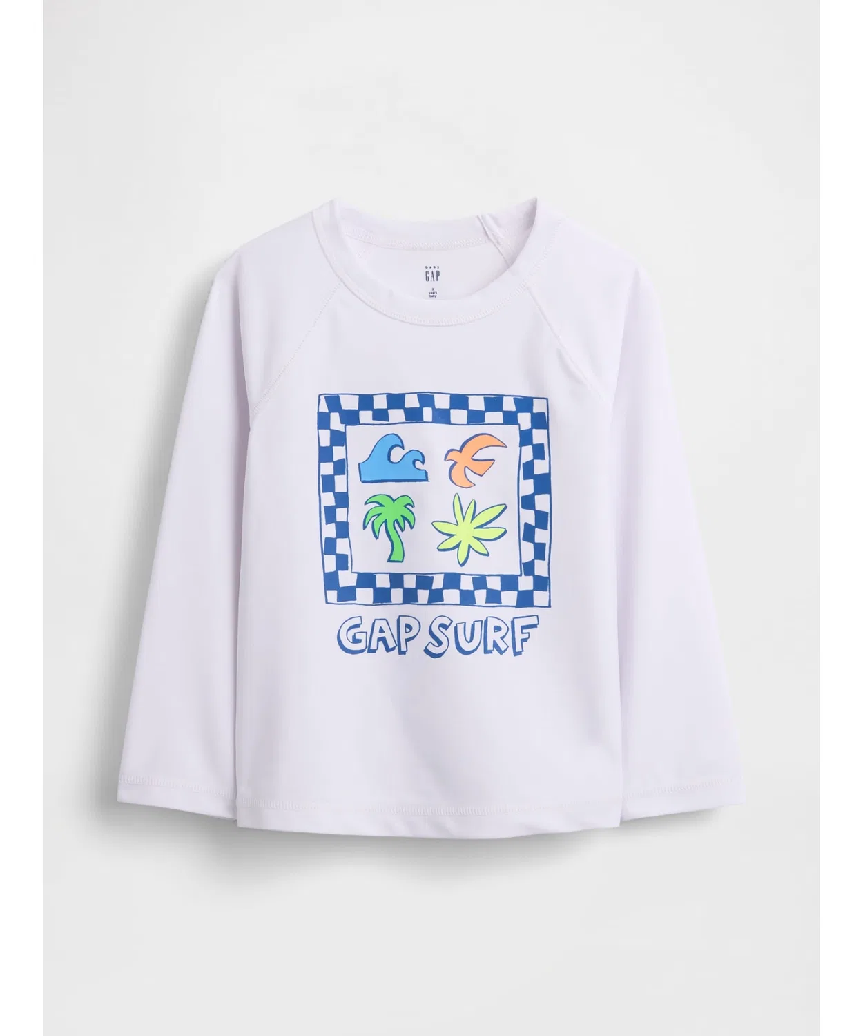 Рашгард для малышей GAP Surf с принтом, белый