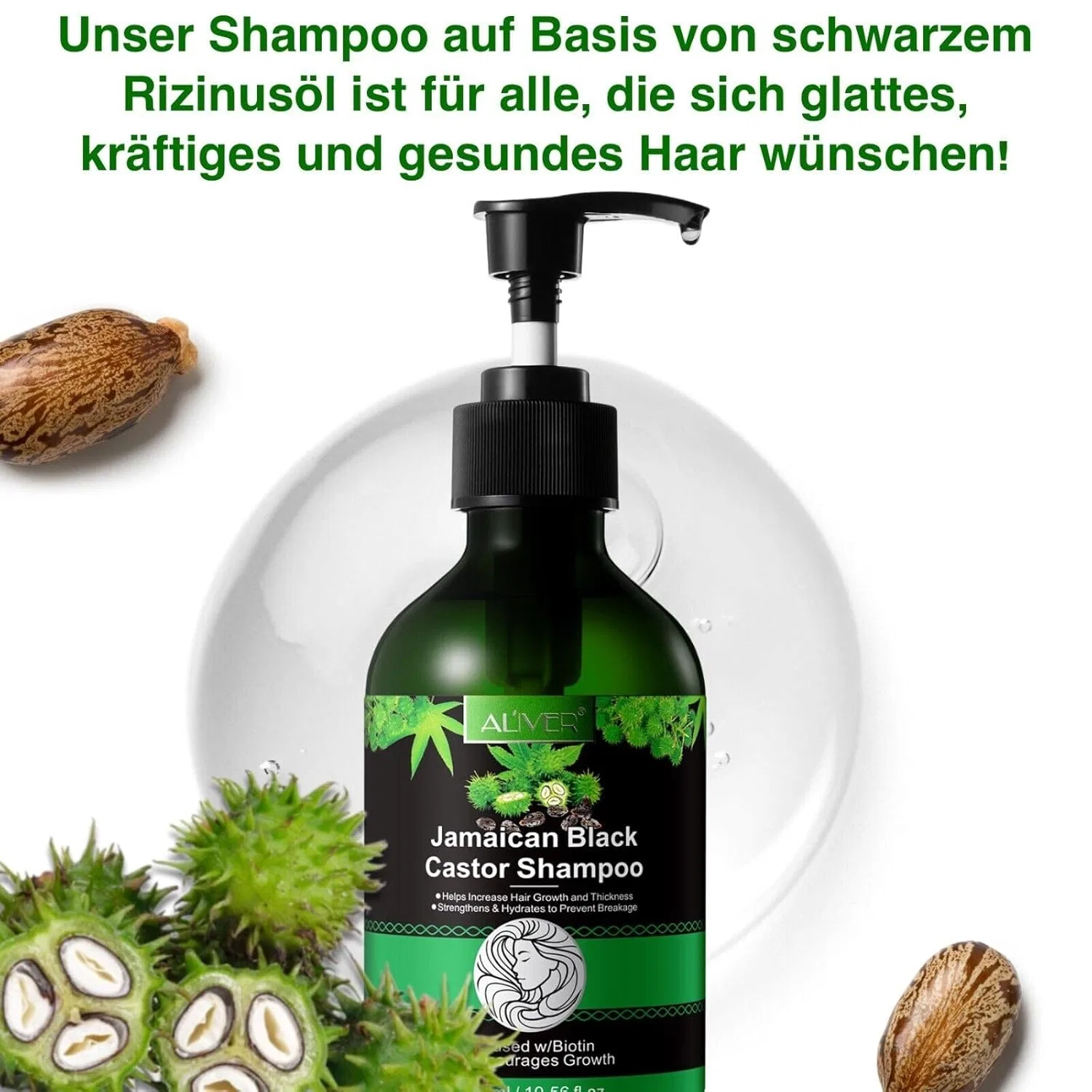 Набор для ухода за волосами P-Beauty с касторовым маслом и биотином P-Beauty Cosmetic Accessories, Set Of Hair Oil, Shampoo, Conditioner + Hair Mask — фото 3