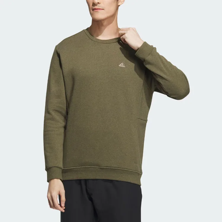 Adidas Толстовка мужская Strata оливково-зеленая с круглым вырезом умеренно-регулярная — фото 4