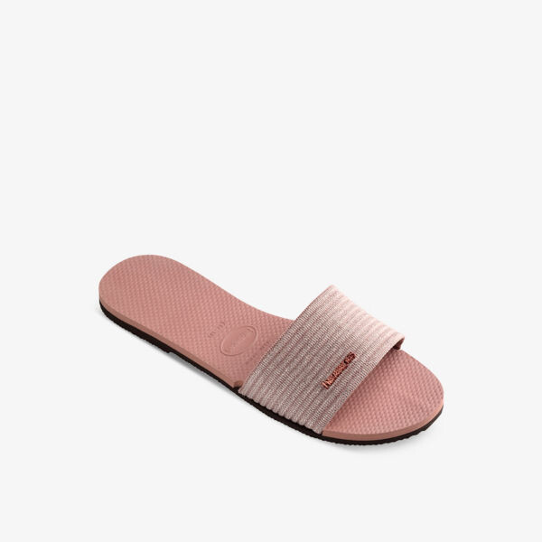 Тканые и резиновые слайдеры с логотипом You Malta Havaianas, розовый — фото 3