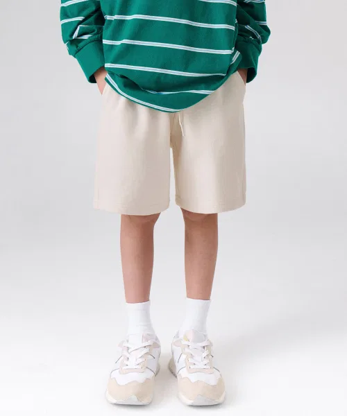 Унисекс шорты MUSINSA STANDARD KIDS базовые хлопковые кремовые