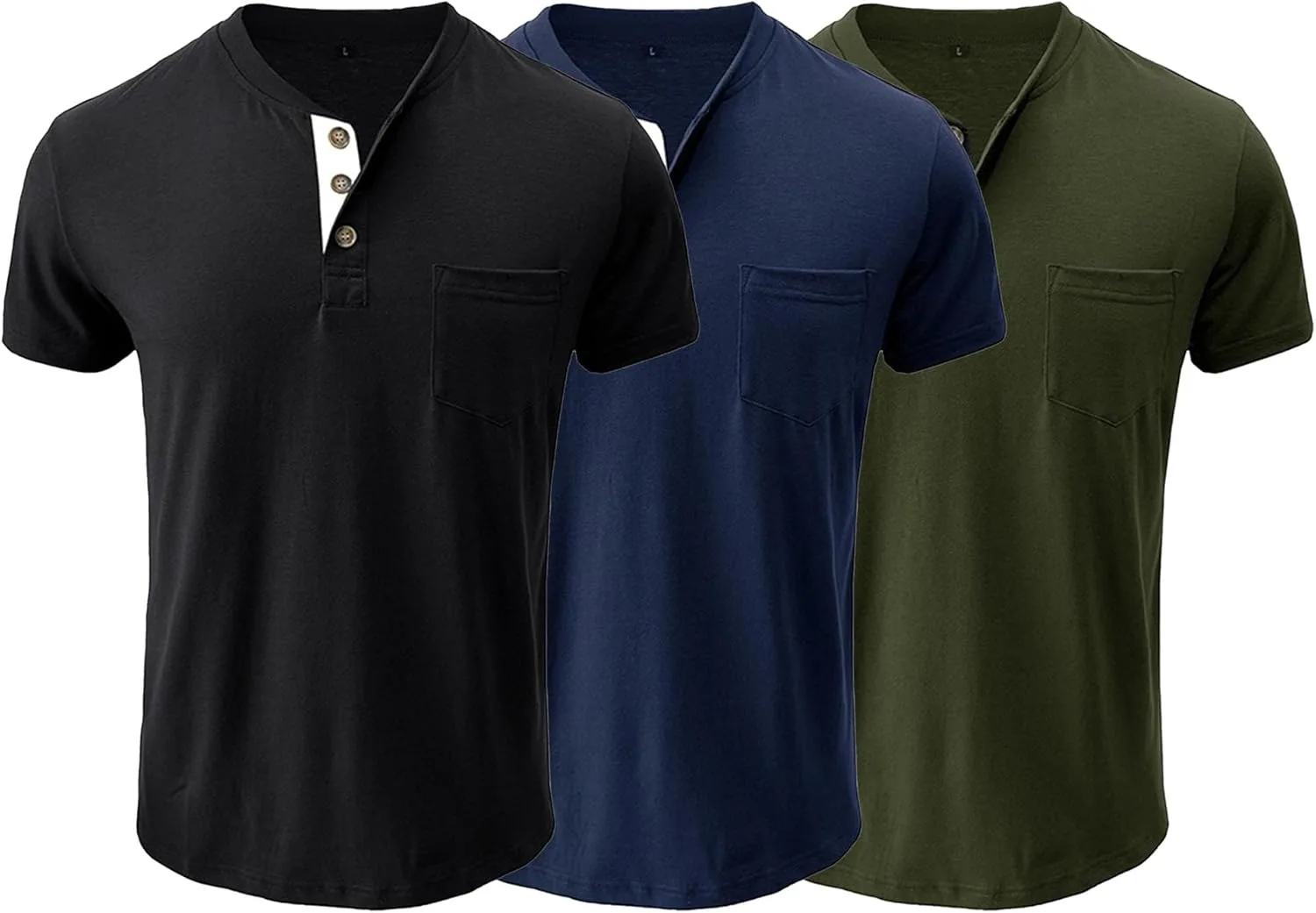 

Футболка-хенли Button Slim Fit для мужчин QOAAIE