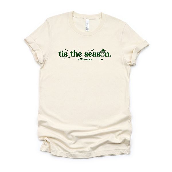 

Футболка с принтом SWSmiley tis the season sparkle Simply Sage Market, Cream, Зеленый, Футболка с принтом SWSmiley tis the season sparkle Simply Sage Market, Cream