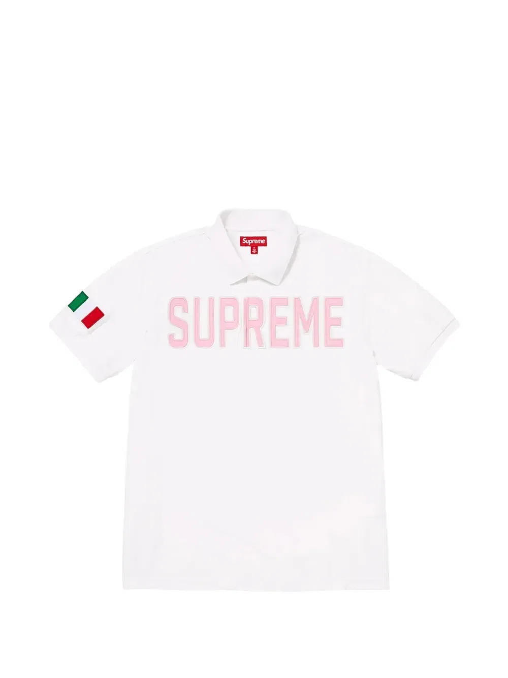 Поло-Рубашка из саржи с аппликацией Supreme, белый