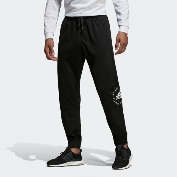 Спортивные штаны adidas Training Running Printing Logo Knit Sports Long Pants Black, черный — фото 2