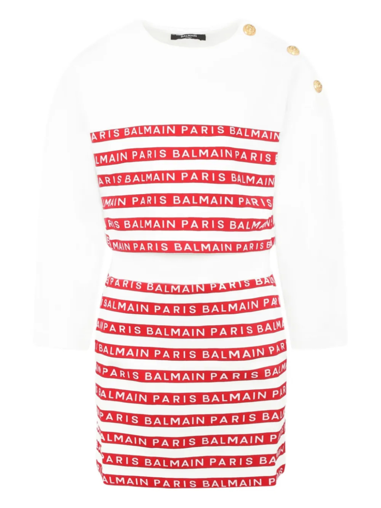 Мини-юбка с логотипом Balmain Kids, белый