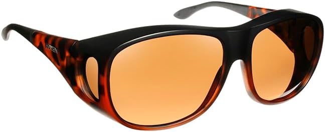 

Поляризованные солнцезащитные очки Eschenbach Haven Summerwood - поляризованные солнцезащитные очки для мужчин и женщин - надеваются поверх обычных солнцезащитных очков (янтарный цвет), Amber