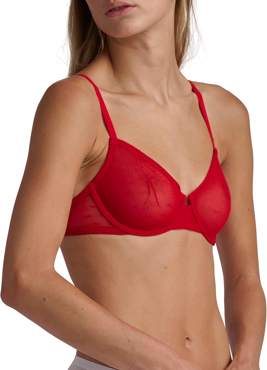 Женский бюстгальтер-балконет Tommy Hilfiger без подкладки на косточках, Tango Red — фото 2