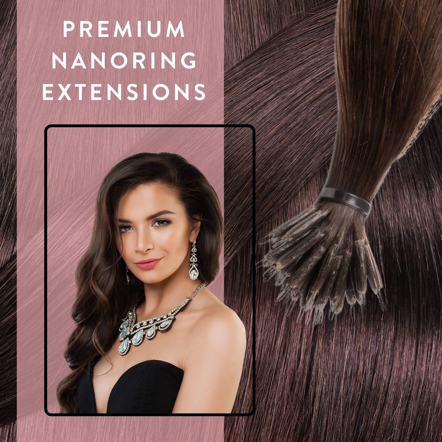Накладные волосы nanoring extensions premium echthaar #6/3 dunkelblond gold 0,8g Hair2Heart, 60cm, количество 25 шт. — фото 2
