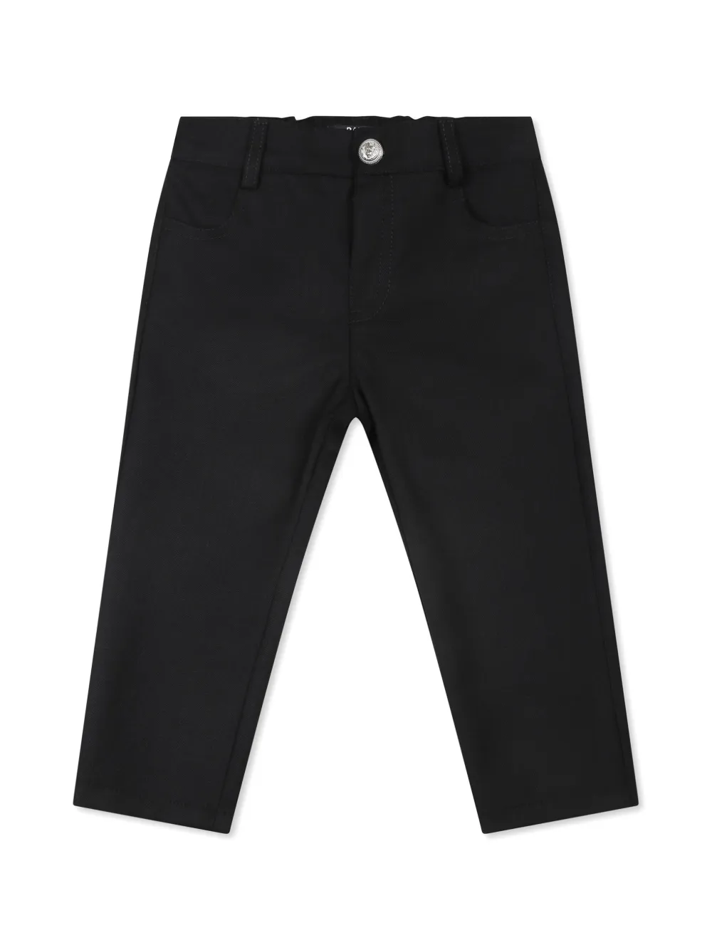 

Прямые брюки с нашивкой-логотипом Balmain Kids, черный
