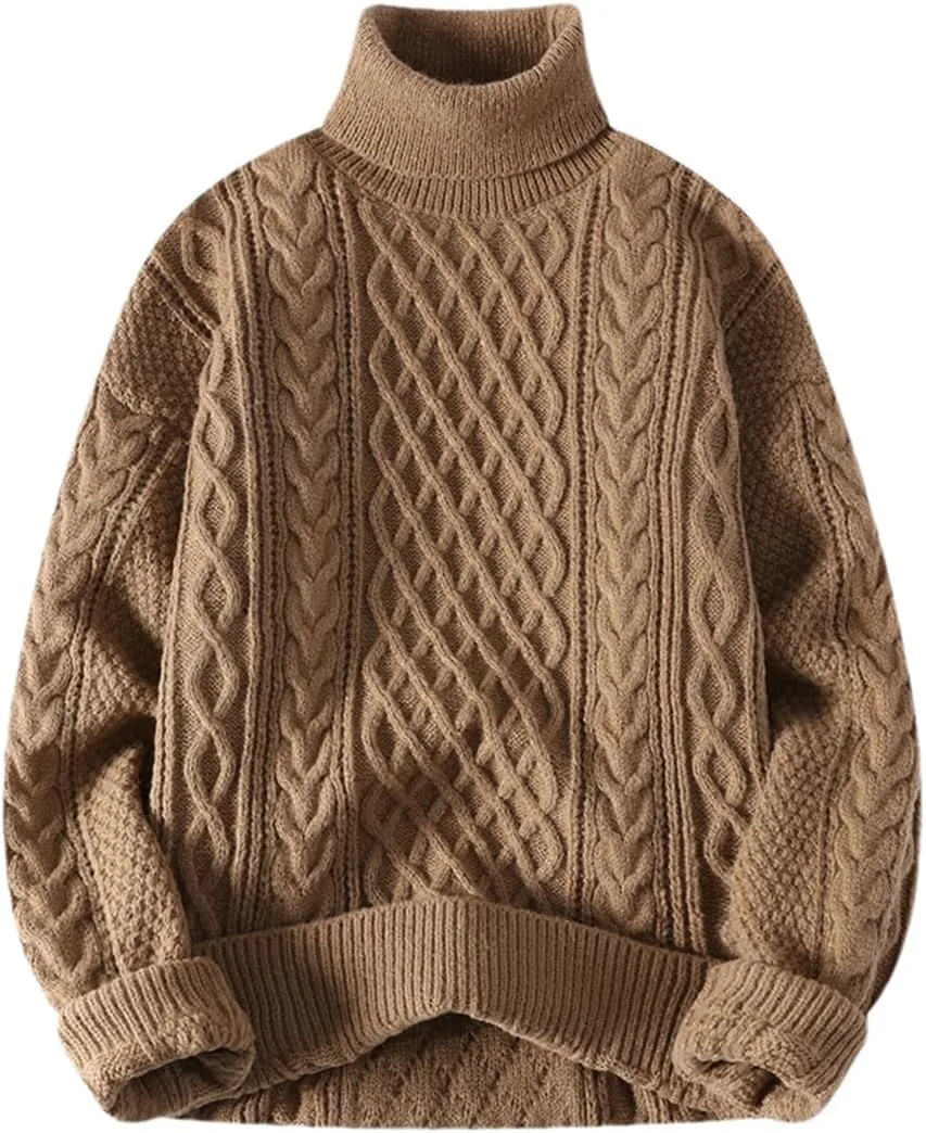 

Мужской свитер-водолазка Fnfmrfmr, вязаный, однотонный, для осени и зимы