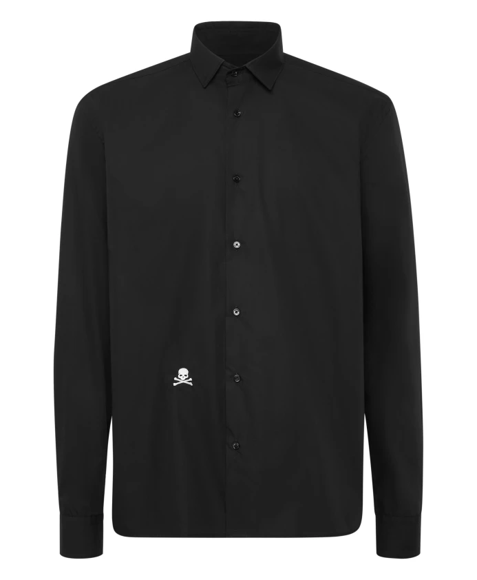 

Рубашка с вырезом "Сахарный папочка" Philipp Plein, черный